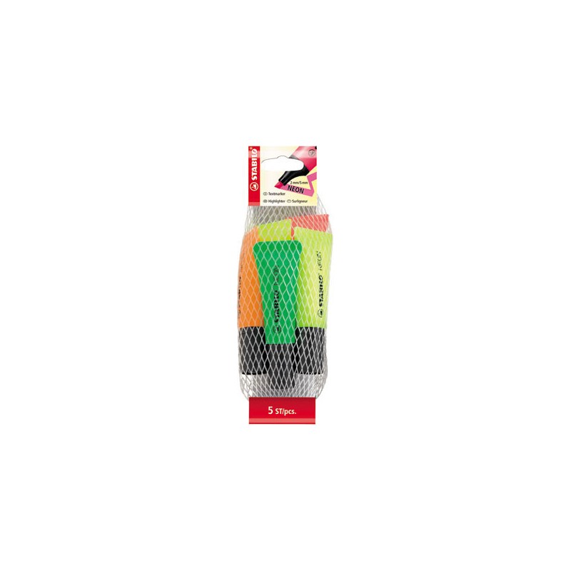 Surligneurs STABILO NEON  x5 - Fiducial