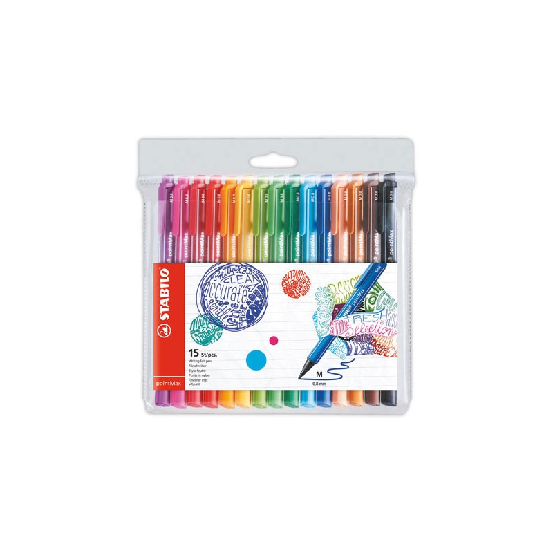 Stylos-feutres STABILO PointMax  x15 - Fiducial