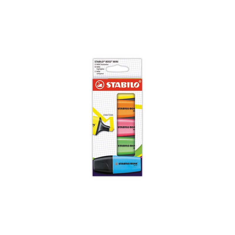surligneurs STABILO Boss Mini  x5 - Fiducial
