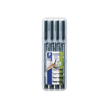 feutres permanents STAEDTLER LUMOCOLOR - pointes assorties  x4 - Fiducial