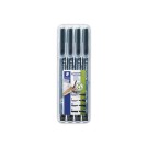 feutres permanents STAEDTLER LUMOCOLOR - pointes assorties  x4 - Fiducial