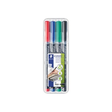 Feutres de rétroprojection permanent STAEDTLER LUMOCOLOR - 1mm  x4 - Fiducial