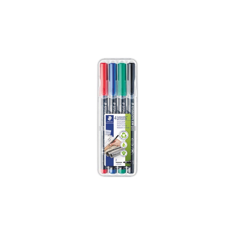 Feutres de rétroprojection permanent STAEDTLER LUMOCOLOR - 0.6mm  x4 - Fiducial