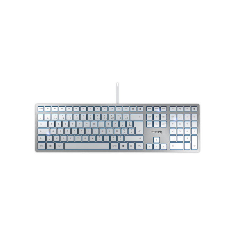 Clavier filaire CHERRY KC 6000 SLIM extra-plat - Argent  - Fiducial