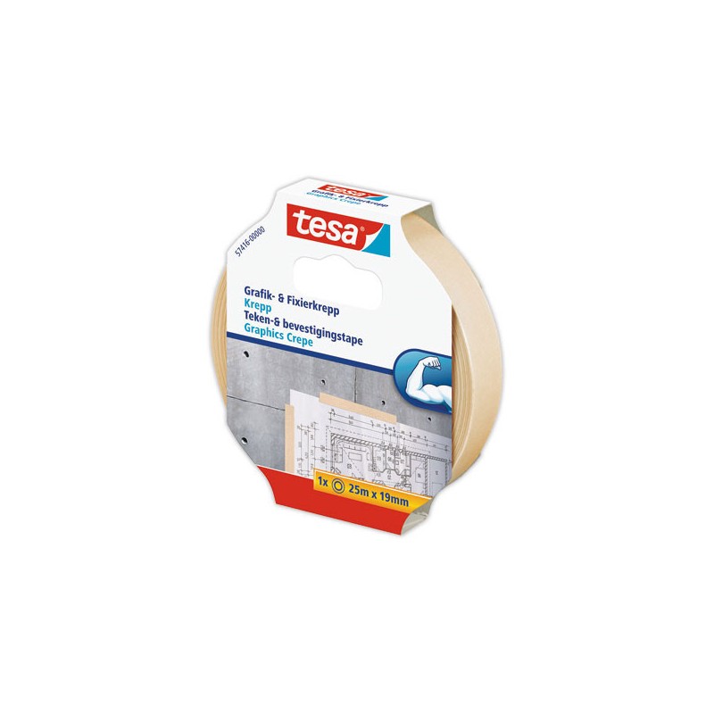 Adhésif TESA KREPP 25mx19 mm - spécialart graphique - sans solvant  - Fiducial