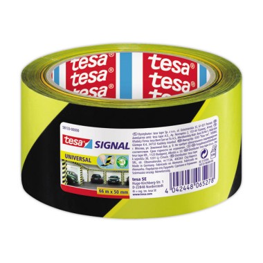 Ruban adhésif de signalisation TESA - 66 m x 50 mm - noir/jaune  - Fiducial