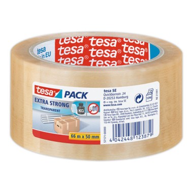 Rouleau d'adhésif d'emballage en PVC Transparent - 66 m x 50 mm  - Fiducial