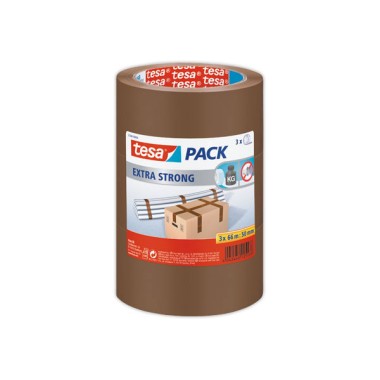 Rouleaux d'adhésif emballage TESA Extra Strong PVC - 66 m x 50 mm  x3 - Fiducial