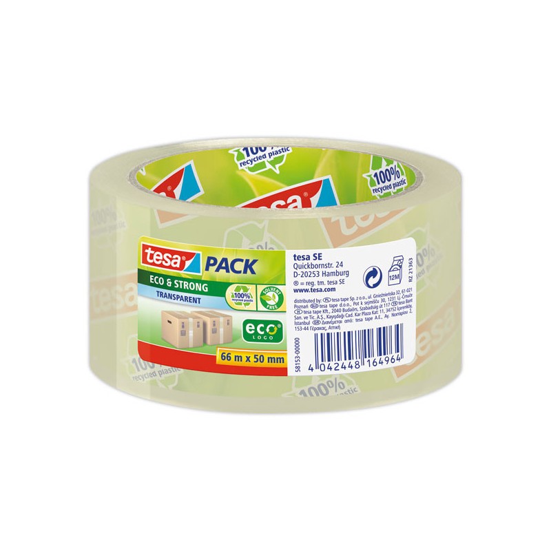 Rouleau d'adhésif transparent ECO STRONG TESA - 66 m x 50 mm  - Fiducial