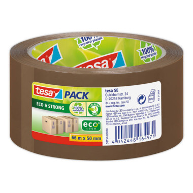 Rouleau d'adhésif Havane ECO STRONG TESA - 66 m x 50 mm  - Fiducial