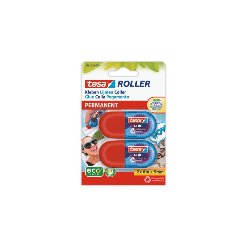 Rollers de colle jetable TESA - Colle permanente - 5 mm  x2 - Fiducial