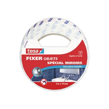 Ruban Fixer Objets Double-face miroir 5 m x 19 mm  - Fiducial