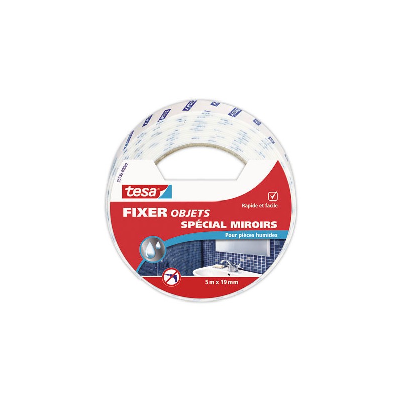 Ruban Fixer Objets Double-face miroir 5 m x 19 mm  - Fiducial