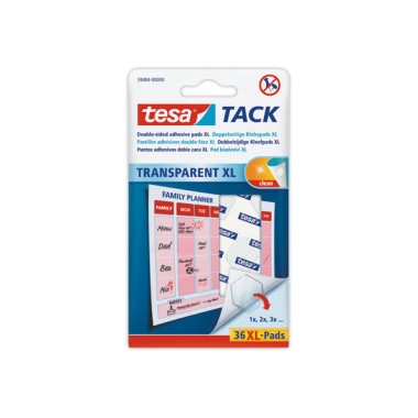 36 pastilles adhésives transparentes XL TESA  - Fiducial