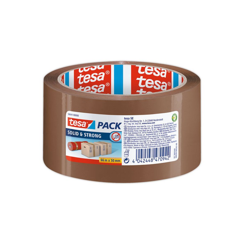 Rouleau d'adhésif PP havane SOLIDSTRONG TESA 66m x 50mm  - Fiducial