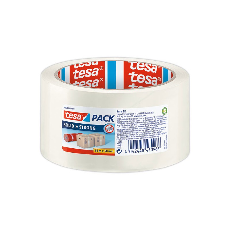 Rouleau d'adhésif PP transparent SOLIDSTRONG TESA 66m x 50mm  - Fiducial