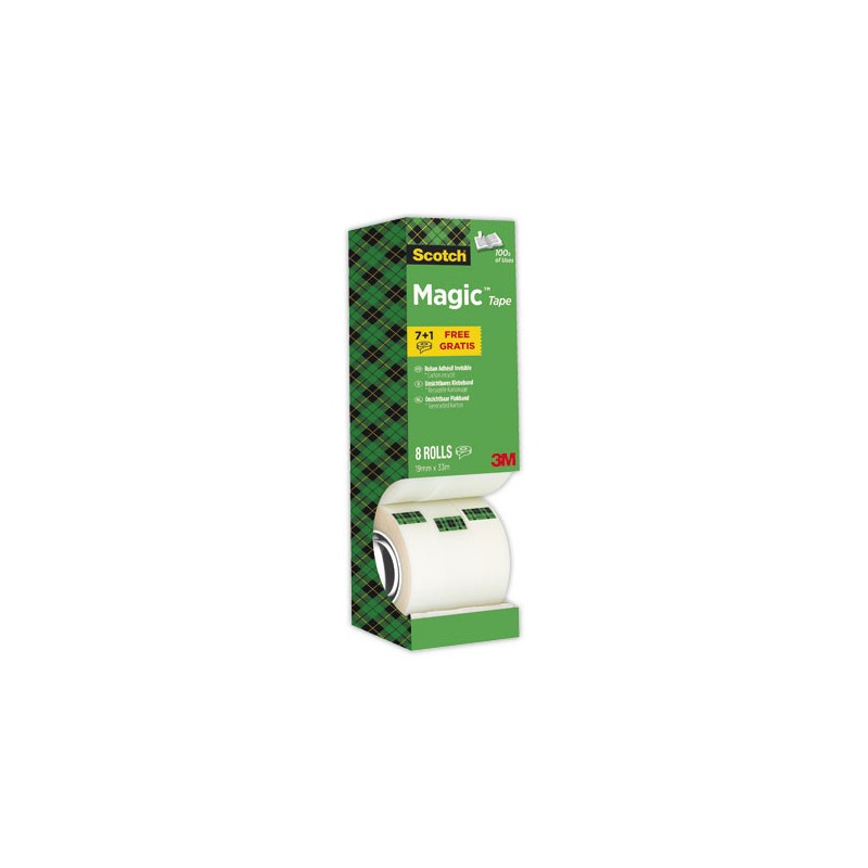 Adhésifs invisibles SCOTCH Magic 810-33 m x 19 mm  x8 - Fiducial