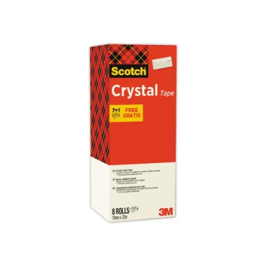 Adhésifs transparents SCOTCH Crystal 600 - 33 m x 19 mm  x8 - Fiducial