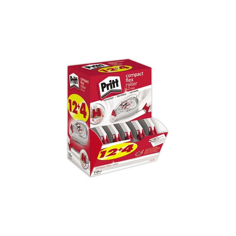 Correcteurs PRITT Roller dév compact jetable - 12 + 4 Gratuits  x16 - Fiducial