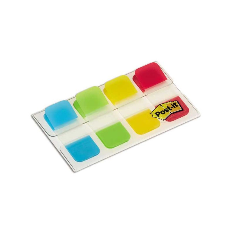 Marque-pages Post it rigides 1,6x3,8 cm - 4 couleurs vives  - Fiducial