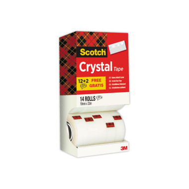 Adhésifs transparents SCOTCH Crystal-33 m x 19 mm  x14 - Fiducial