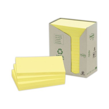 Notes Post-it® Recyclées Jaunes  x16 - Fiducial