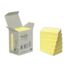 Notes repositionnables recyclées Post It 38x51 mm, jaune pastel  x6 - Fiducial