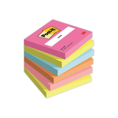 Notes Collection Poptimistic, 76 x 76 mm, 100 feuilles  x6 - Fiducial