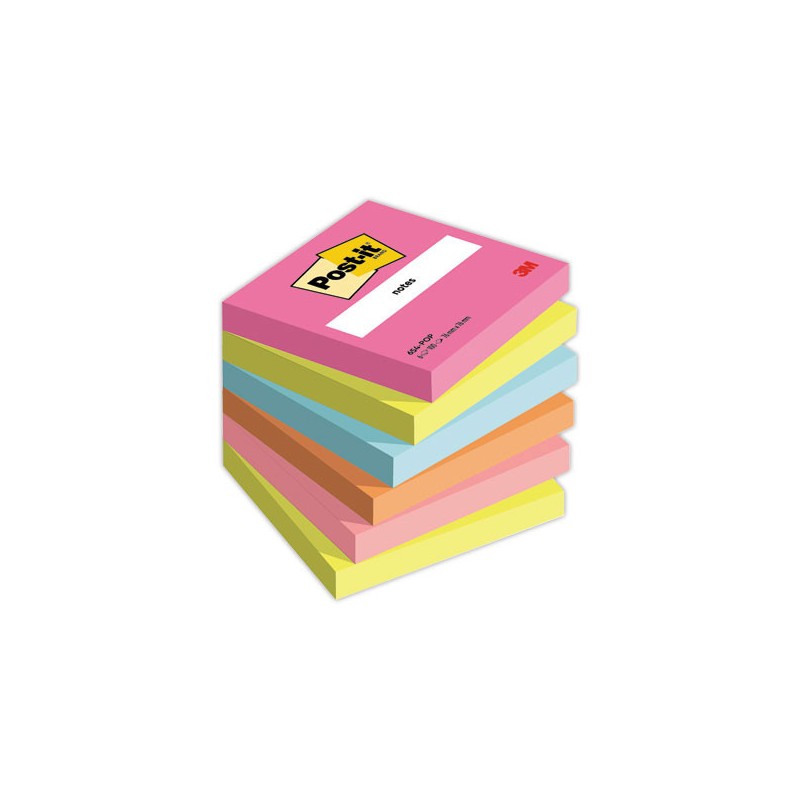 Notes Collection Poptimistic, 76 x 76 mm, 100 feuilles  x6 - Fiducial
