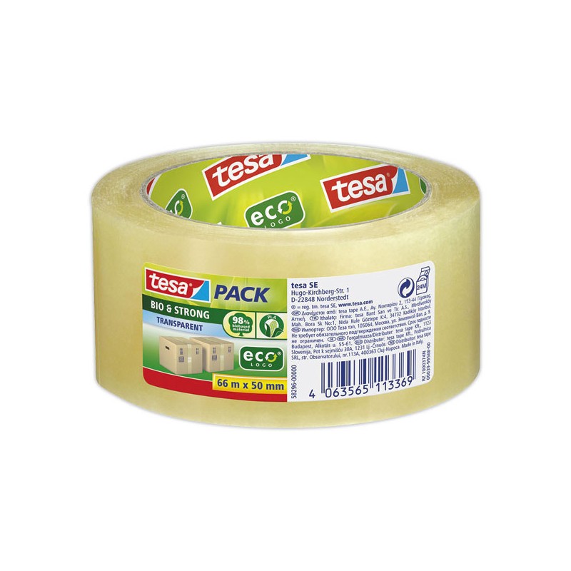 Ruban Tesapack Bio & Strong transparent 66 m x 50 mm  - Fiducial