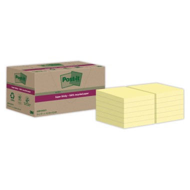 Blocs Post-It 4,76 X 4,76 cm, 70 feuilles - jaune  x12 - Fiducial