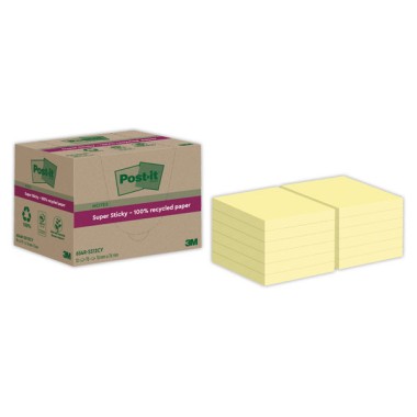 Blocs Post-It 7,6 X 7,6 cm, 70 feuilles - jaune  x12 - Fiducial