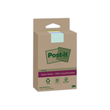 Notes Super Sticky 102x152mm 4 x45 feuilles - coloris assortis  - Fiducial