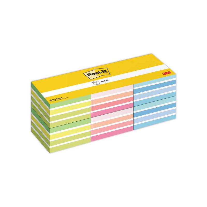 Notes Cube Post-it® 76x76 mm - 450 feuilles - coloris assortis  x6 - Fiducial