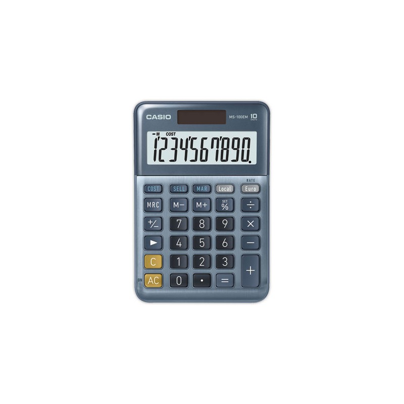 Calculatrice Casio MS100EM solaire 10 chiffres  - Fiducial