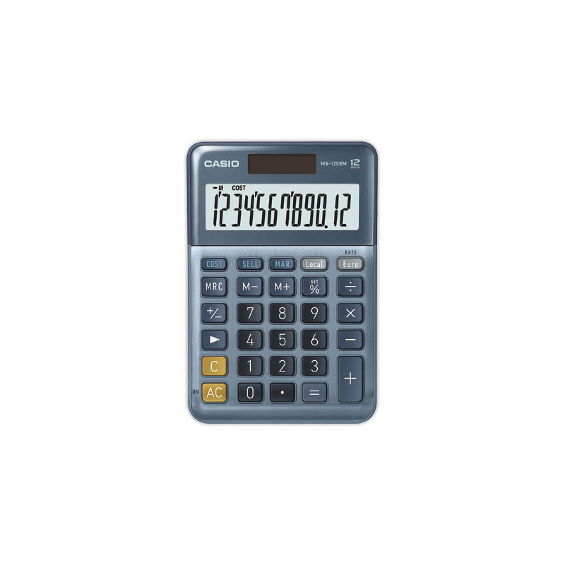Calculatrice Casio MS120EM solaire 12 chiffres  - Fiducial