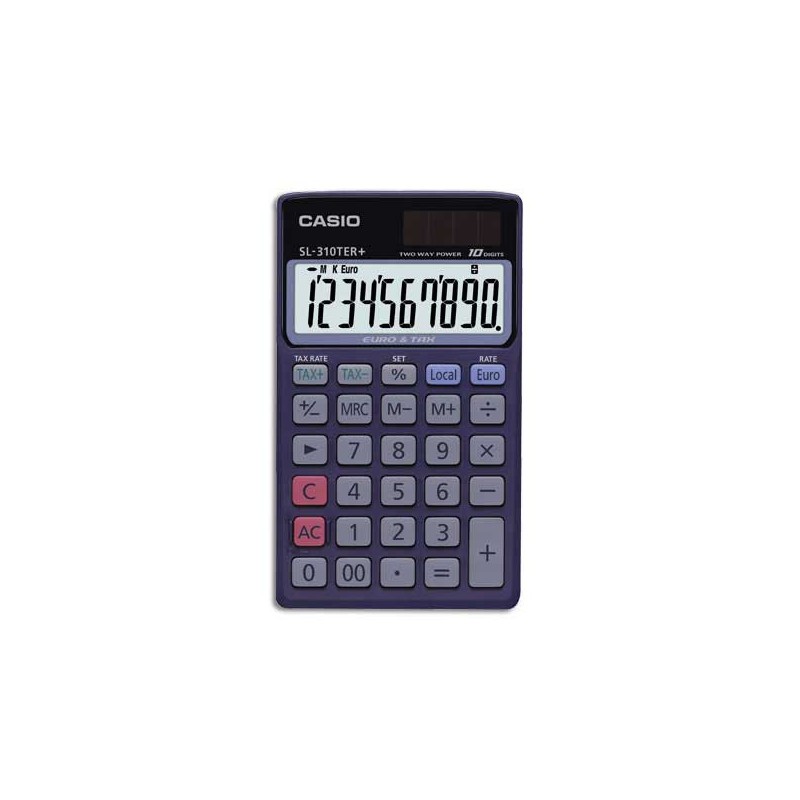 Calculatrice de poche CASIO SL-310TER+solaire 10 chiffres  - Fiducial