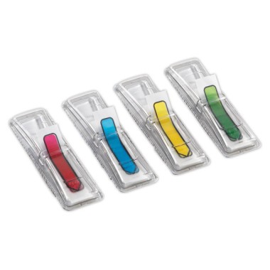 Marque-pages film flèches 12x45 mm - 4couleurs vives  - Fiducial