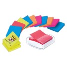 12 Blocs ZNotes Super Sticky 76x76 mm +dévidoir offert  - Fiducial