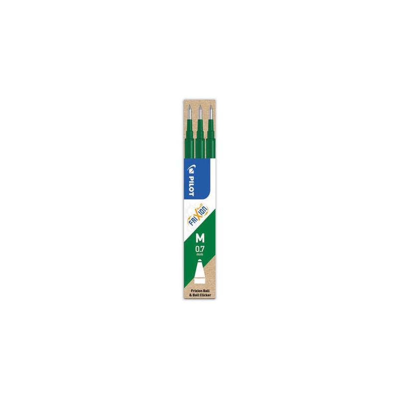 Recharges pour stylo PILOT FRIXION PROCLICKER. Vert.  x3 - Fiducial