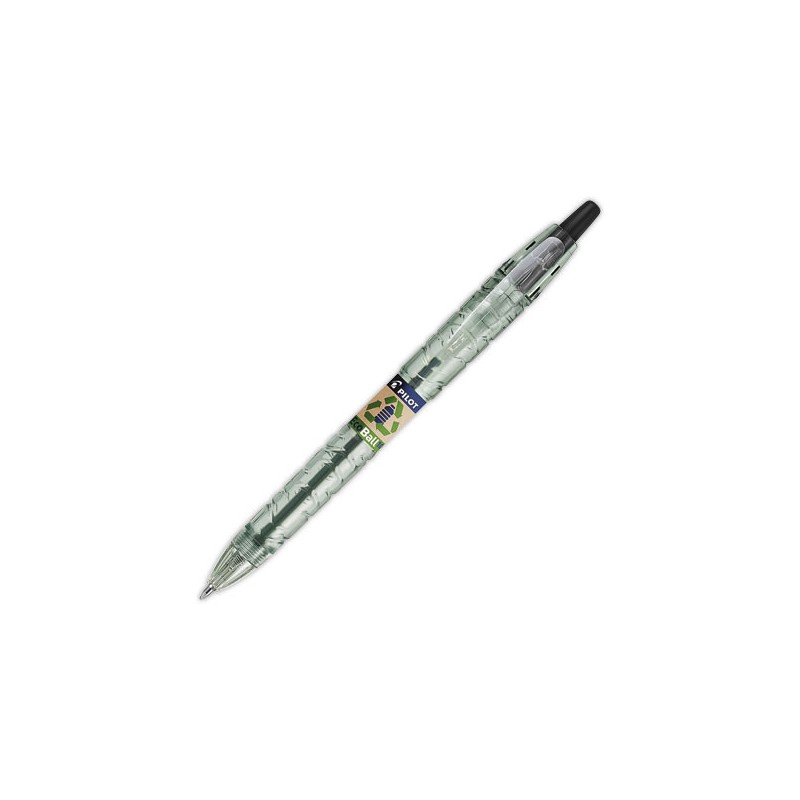 Stylo bille rétractable ECOBALL pointemoyenne. Encre noire.  - Fiducial