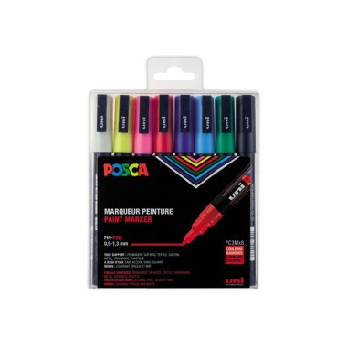 Marqueurs peinture uni-POSCA tout support. Assortis.  x8 - Fiducial