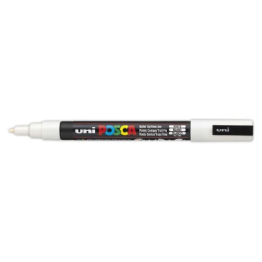 Marqueur peinture à base d'eau tout support pointe fine conique. Blanc  - Fiducial