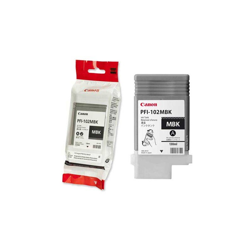 Cartouche CANON PFI102MBK noire mat pigmenté  - Fiducial