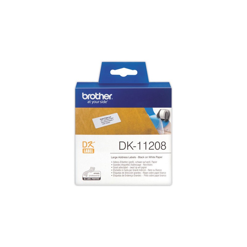 Rouleau d'étiquettes QL BROTHER 38x90mm 400 étiquettes DK11208  - Fiducial