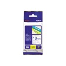 Ruban pour titreuse BROTHER TZE 243 18mm blanc impression bleu  - Fiducial