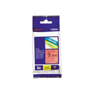 Ruban pour titreuse BROTHER TZE 421 9mm rouge impression noir  - Fiducial
