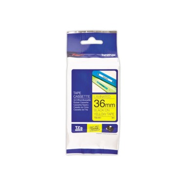 Ruban pour titreuse BROTHER TZE 661 36mm jaune impression noir  - Fiducial