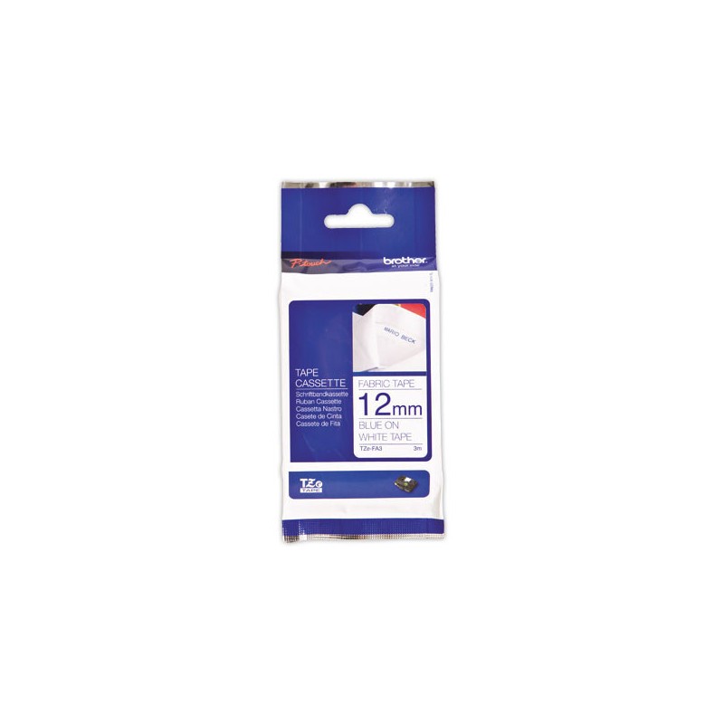 Ruban pour titreuse BROTHER TZE FA3 12mm spécial textile  - Fiducial