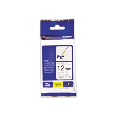 Ruban laminé flexible TZe-FX231 largeur 12mm blanc impression noire  - Fiducial